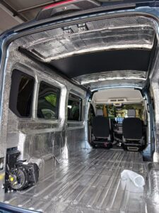 Sprinter Before Headliner and Carpet